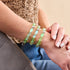 Grüner Mond | 925 Sterling Silber | Galaxie Glaskiesel-Armband